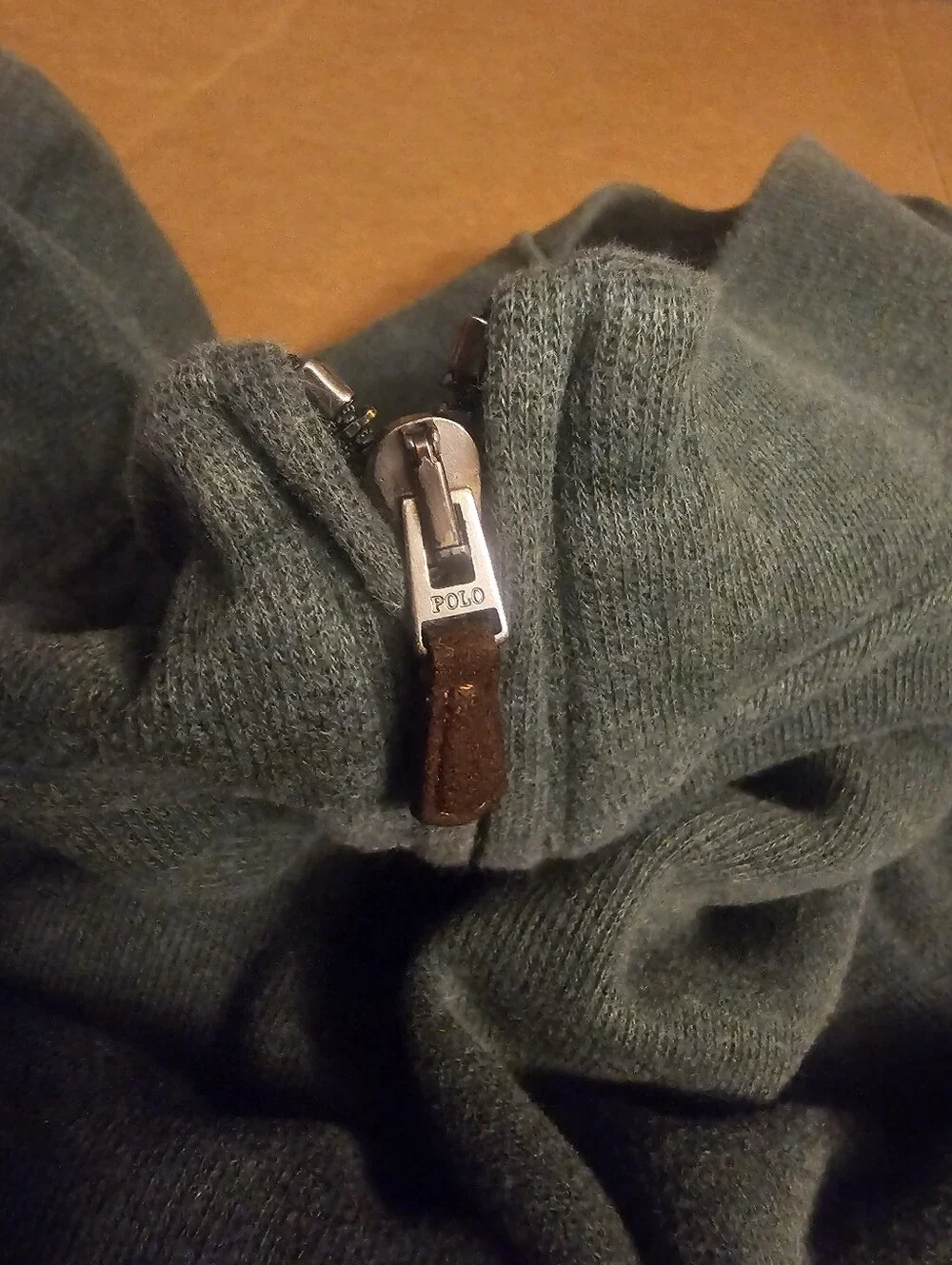 Polo Ralph Lauren Estate Rib Dark Green Quarter-Zip Pullover Sweatshirt 3XB